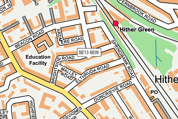 SE13 6EW map - OS OpenMap – Local (Ordnance Survey)