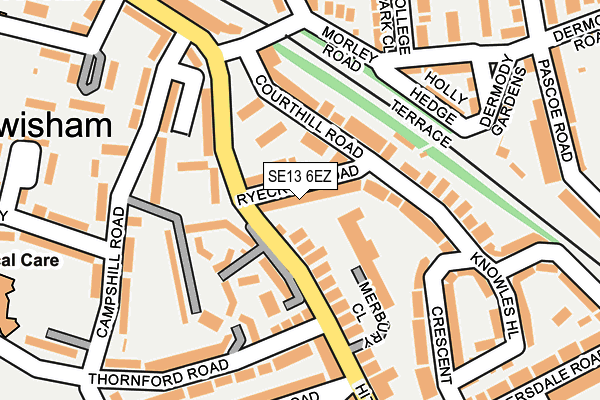 SE13 6EZ map - OS OpenMap – Local (Ordnance Survey)