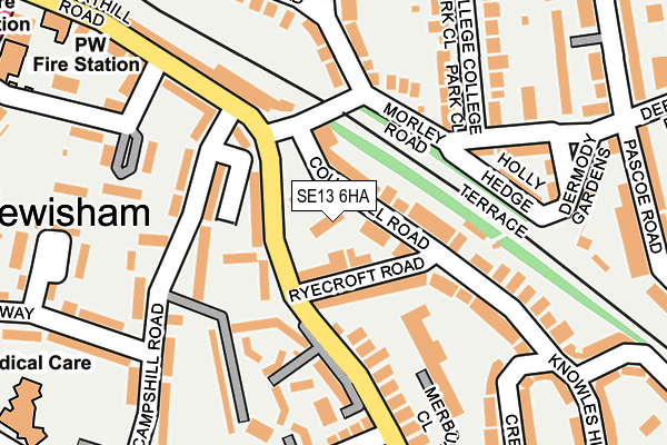SE13 6HA map - OS OpenMap – Local (Ordnance Survey)