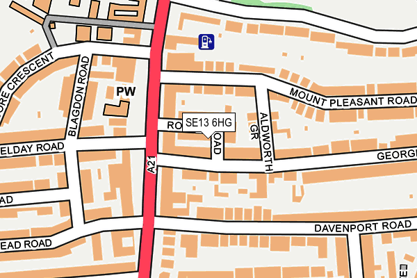 SE13 6HG map - OS OpenMap – Local (Ordnance Survey)