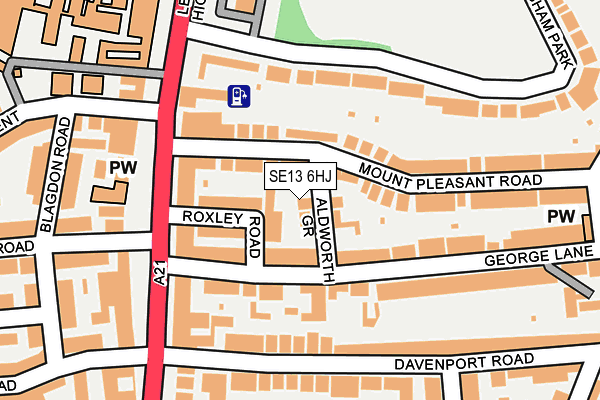 SE13 6HJ map - OS OpenMap – Local (Ordnance Survey)