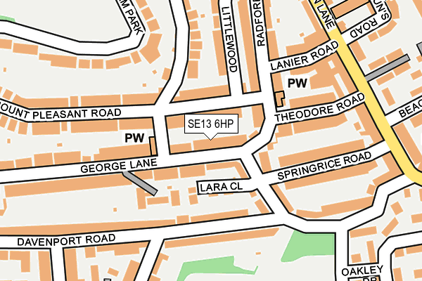 SE13 6HP map - OS OpenMap – Local (Ordnance Survey)