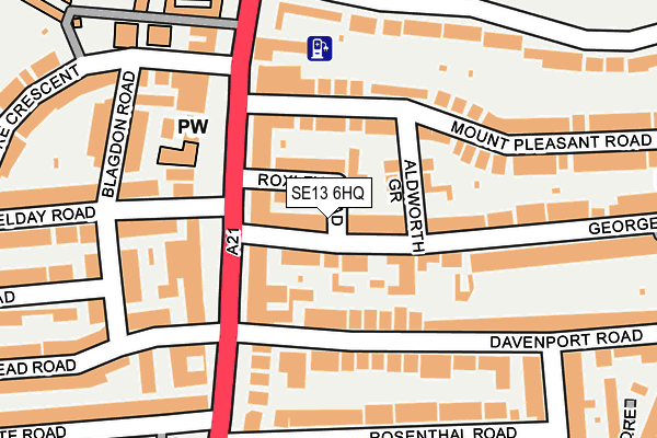 SE13 6HQ map - OS OpenMap – Local (Ordnance Survey)