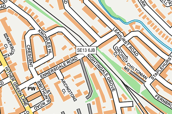 SE13 6JB map - OS OpenMap – Local (Ordnance Survey)