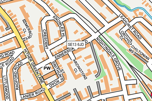 SE13 6JD map - OS OpenMap – Local (Ordnance Survey)