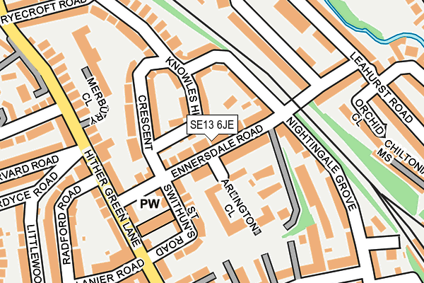SE13 6JE map - OS OpenMap – Local (Ordnance Survey)