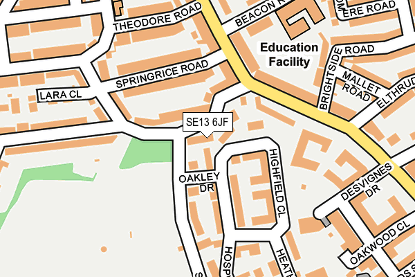 SE13 6JF map - OS OpenMap – Local (Ordnance Survey)