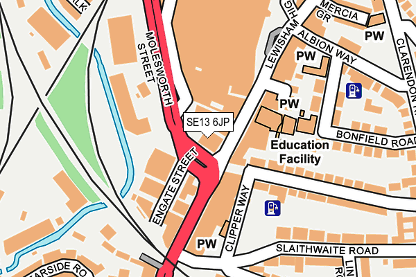 SE13 6JP map - OS OpenMap – Local (Ordnance Survey)