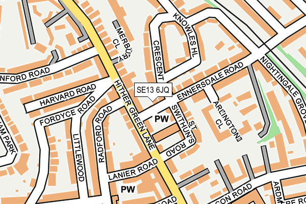 SE13 6JQ map - OS OpenMap – Local (Ordnance Survey)