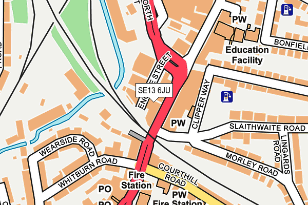 SE13 6JU map - OS OpenMap – Local (Ordnance Survey)