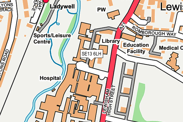 SE13 6LH map - OS OpenMap – Local (Ordnance Survey)