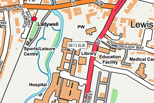 SE13 6LW map - OS OpenMap – Local (Ordnance Survey)
