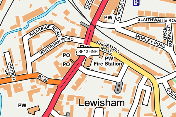 SE13 6NH map - OS OpenMap – Local (Ordnance Survey)