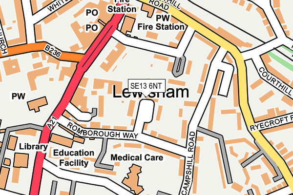 SE13 6NT map - OS OpenMap – Local (Ordnance Survey)