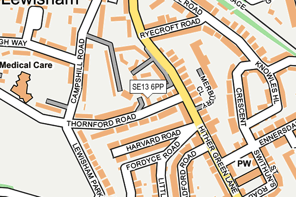 SE13 6PP map - OS OpenMap – Local (Ordnance Survey)