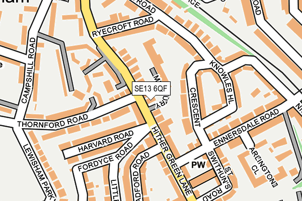 SE13 6QF map - OS OpenMap – Local (Ordnance Survey)