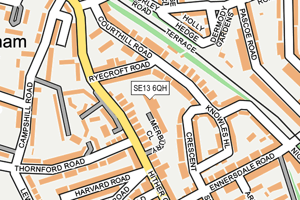 SE13 6QH map - OS OpenMap – Local (Ordnance Survey)