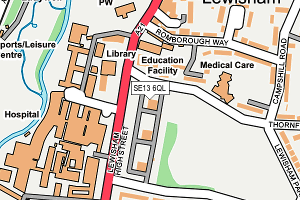 SE13 6QL map - OS OpenMap – Local (Ordnance Survey)
