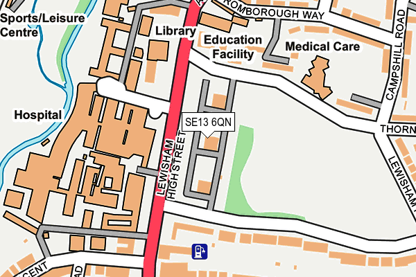 SE13 6QN map - OS OpenMap – Local (Ordnance Survey)