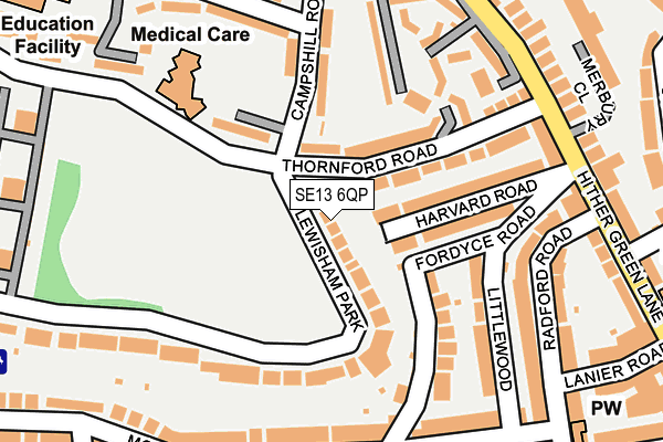 SE13 6QP map - OS OpenMap – Local (Ordnance Survey)