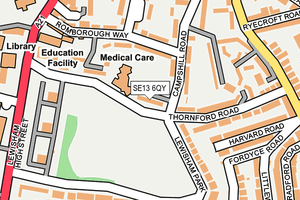 SE13 6QY map - OS OpenMap – Local (Ordnance Survey)