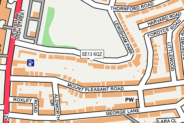 SE13 6QZ map - OS OpenMap – Local (Ordnance Survey)