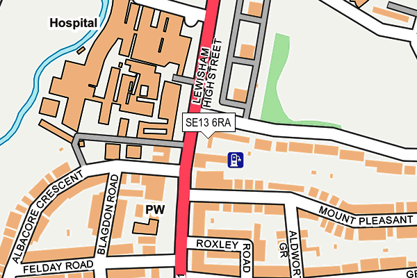 SE13 6RA map - OS OpenMap – Local (Ordnance Survey)
