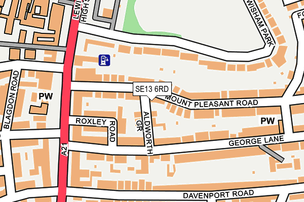 SE13 6RD map - OS OpenMap – Local (Ordnance Survey)
