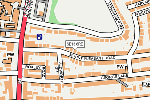 SE13 6RE map - OS OpenMap – Local (Ordnance Survey)