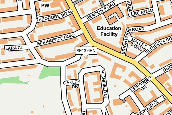 SE13 6RN map - OS OpenMap – Local (Ordnance Survey)