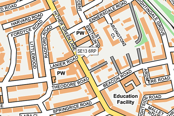 SE13 6RP map - OS OpenMap – Local (Ordnance Survey)