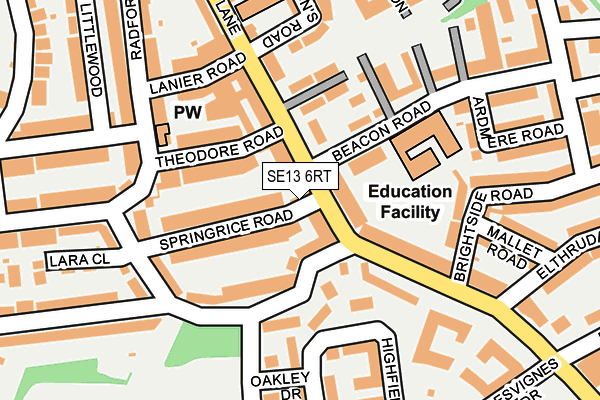 SE13 6RT map - OS OpenMap – Local (Ordnance Survey)