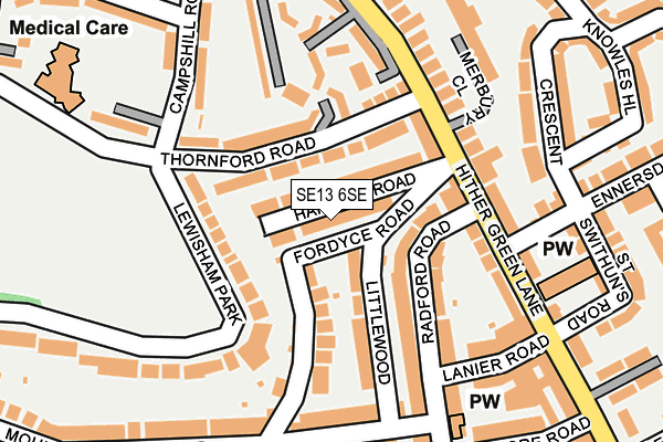 SE13 6SE map - OS OpenMap – Local (Ordnance Survey)