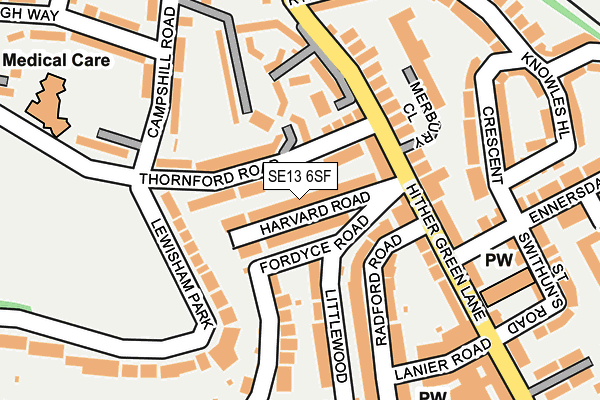 SE13 6SF map - OS OpenMap – Local (Ordnance Survey)