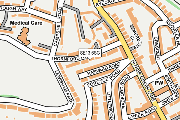 SE13 6SG map - OS OpenMap – Local (Ordnance Survey)