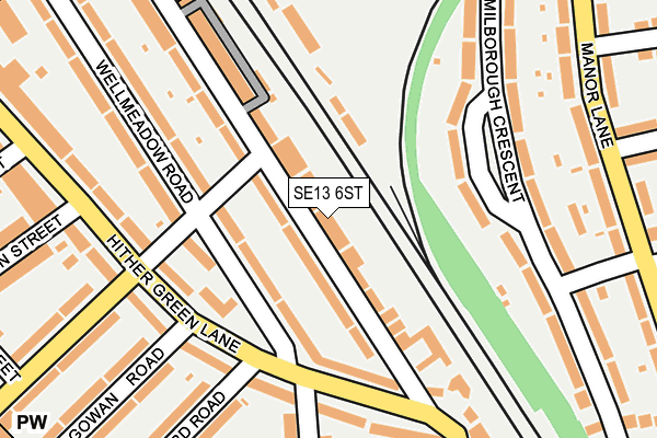 SE13 6ST map - OS OpenMap – Local (Ordnance Survey)