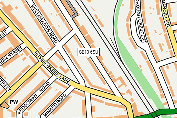 SE13 6SU map - OS OpenMap – Local (Ordnance Survey)