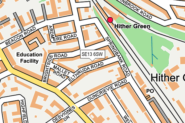 SE13 6SW map - OS OpenMap – Local (Ordnance Survey)