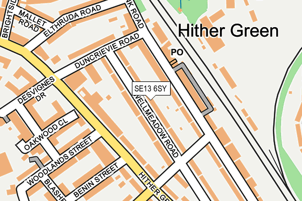 SE13 6SY map - OS OpenMap – Local (Ordnance Survey)