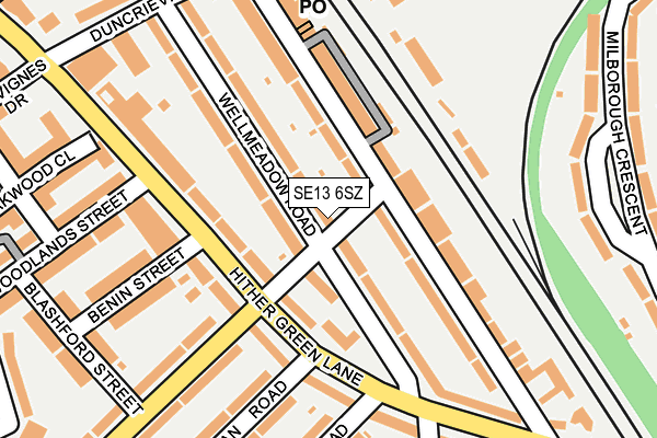 SE13 6SZ map - OS OpenMap – Local (Ordnance Survey)