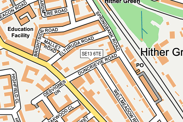 SE13 6TE map - OS OpenMap – Local (Ordnance Survey)