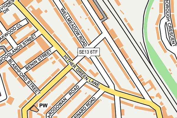 SE13 6TF map - OS OpenMap – Local (Ordnance Survey)