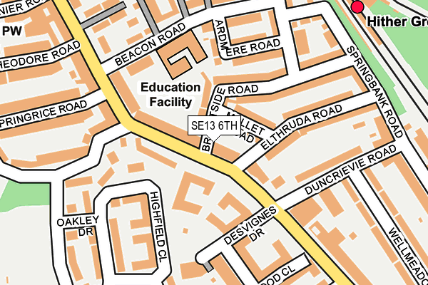 SE13 6TH map - OS OpenMap – Local (Ordnance Survey)