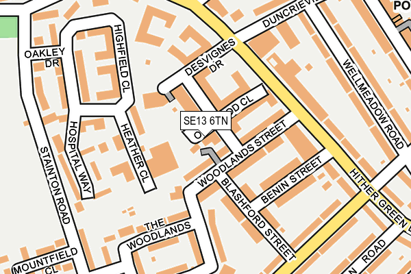 SE13 6TN map - OS OpenMap – Local (Ordnance Survey)