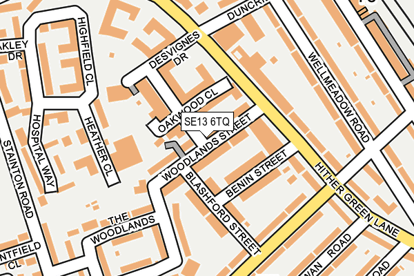 SE13 6TQ map - OS OpenMap – Local (Ordnance Survey)