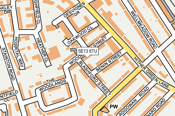 SE13 6TU map - OS OpenMap – Local (Ordnance Survey)