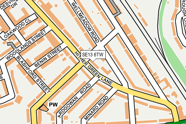 SE13 6TW map - OS OpenMap – Local (Ordnance Survey)