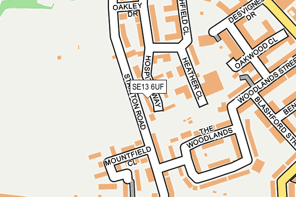 SE13 6UF map - OS OpenMap – Local (Ordnance Survey)
