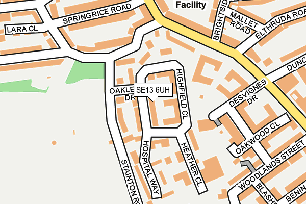 SE13 6UH map - OS OpenMap – Local (Ordnance Survey)
