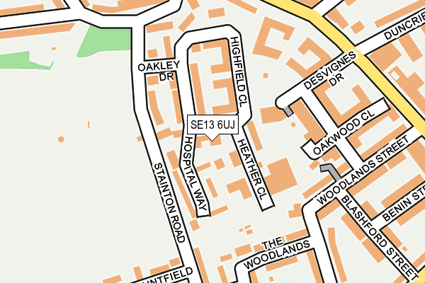 SE13 6UJ map - OS OpenMap – Local (Ordnance Survey)